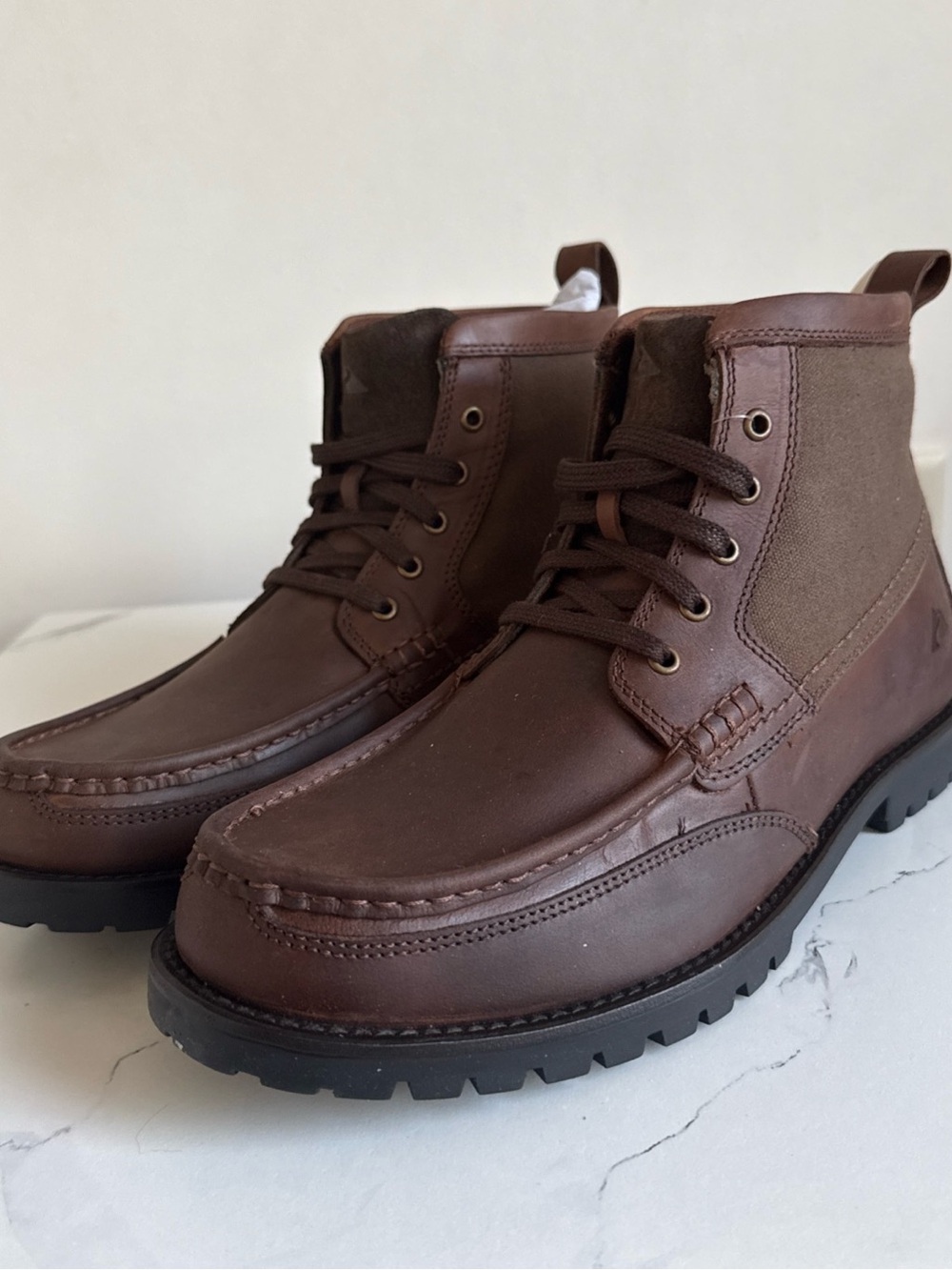 Ozark Trail Brown Leather and Canvas Chukka Boots - Picture 2 of 7